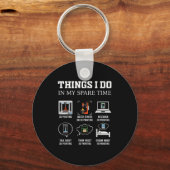 Things I Do In My Spare Time 3d Printing Funny 3d Sleutelhanger (Voorkant)