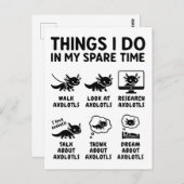 Things I Do In My Spare Time Axolotl Hobby Briefkaart (Voorkant / Achterkant)