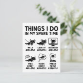 Things I Do In My Spare Time Axolotl Hobby Feestdagenkaart (Staand voorkant)