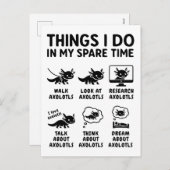 Things I Do In My Spare Time Axolotl Hobby Feestdagenkaart (Voorkant / Achterkant)