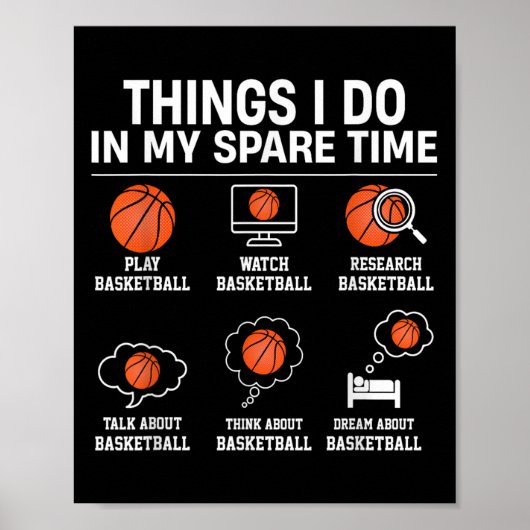 Things I Do In My Spare Time - Basketball Player L Poster (Voorkant)