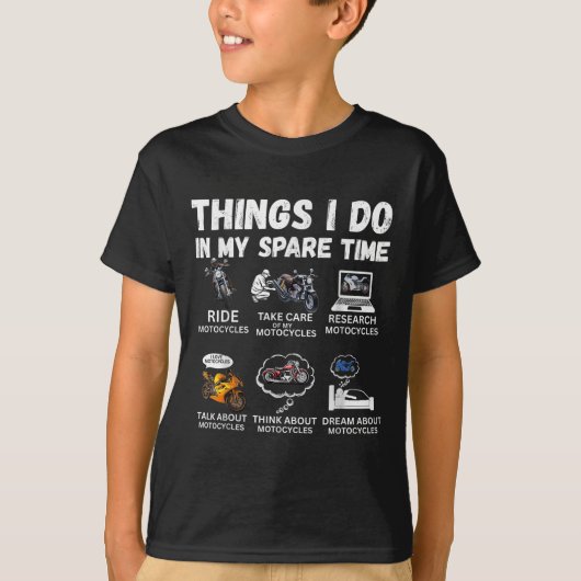 Things I Do In My Spare Time Biker Motorcycle Ride T-shirt (Voorkant)
