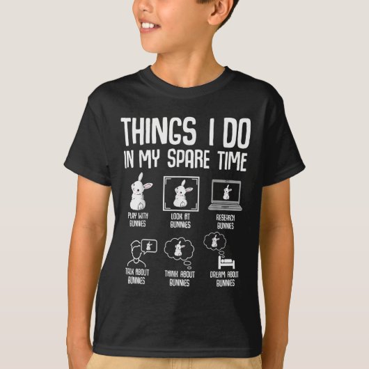 Things I Do In My Spare Time Bunny Rabbit Girls Ki T-shirt (Voorkant)
