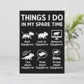 Things I Do In My Spare Time Capybara Funny Kaart (Staand voorkant)