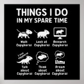 Things I Do In My Spare Time Capybara Funny Poster (Voorkant)