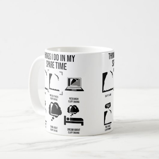 Things I Do In My Spare Time Cliff Diving Koffiemok (Voorkant links)