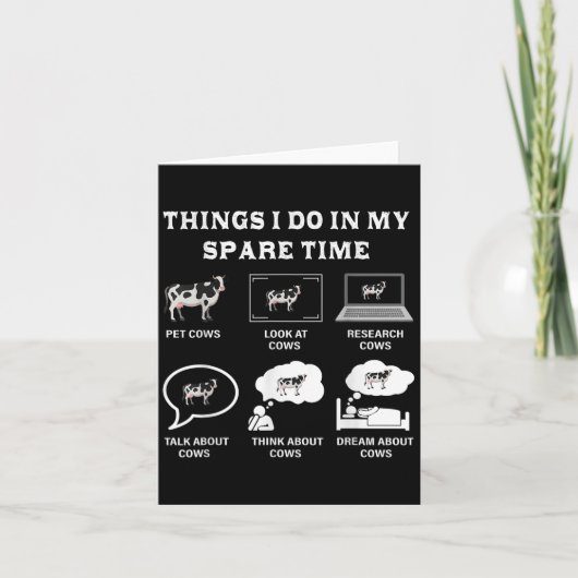 Things I Do In My Spare Time Cow Lover Farmer Cows Kaart (Voorkant)
