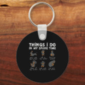 Things I Do In My Spare Time Dachshund Cute Weiner Sleutelhanger (Voorkant)