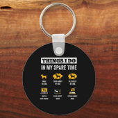 Things I Do In My Spare Time Dog Dad Funny Dogs Lo Sleutelhanger (Voorkant)