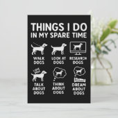 Things I Do In My Spare Time Dogs Funny Kaart (Staand voorkant)