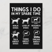 Things I Do In My Spare Time Dogs Funny Kaart (Voorkant)