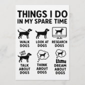 Things I Do In My Spare Time Dogs Funny Kaart (Voorkant)
