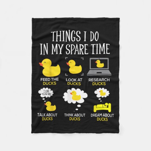 Things I Do In My Spare Time Ducks Love Cute Duck Fleece Deken (Voorkant)