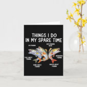 Things I Do In My Spare Time Fisherman Fishing Men Kaart (Gele Bloem)