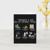 Things I Do In My Spare Time Fishing Rod Funny Fis Kaart (Gele Bloem)