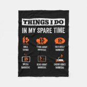 Things I Do In My Spare Time Funny Barbeque Grill Fleece Deken (Voorkant)