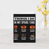 Things I Do In My Spare Time Funny Barbeque Grill  Kaart (Gele Bloem)