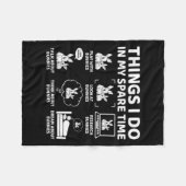 Things I Do In My Spare Time Funny Bunny Rabbit Lo Fleece Deken (Voorkant (Horizontaal))