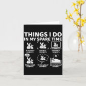Things I Do In My Spare Time Funny Bunny Rabbit Lo Kaart (Gele Bloem)