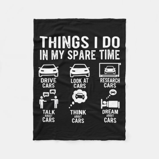 Things I Do In My Spare Time Funny Car Enthusiast  Fleece Deken (Voorkant)