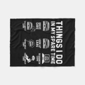 Things I Do In My Spare Time Funny Car Enthusiast Fleece Deken (Voorkant (Horizontaal))