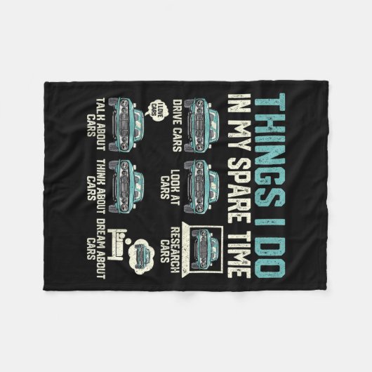 Things I Do In My Spare Time - Funny Car Lover Fleece Deken (Voorkant (Horizontaal))