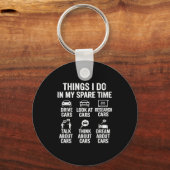 Things I Do In My Spare Time Funny Car Lovers For  Sleutelhanger (Voorkant)