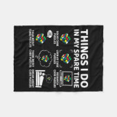 Things I Do In My Spare Time Funny Cube Puzzle Spe Fleece Deken (Voorkant (Horizontaal))