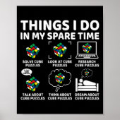 Things I Do In My Spare Time Funny Cube Puzzle Spe Poster (Voorkant)