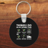 Things I Do In My Spare Time Funny Cube Puzzle Spe Sleutelhanger (Voorkant)
