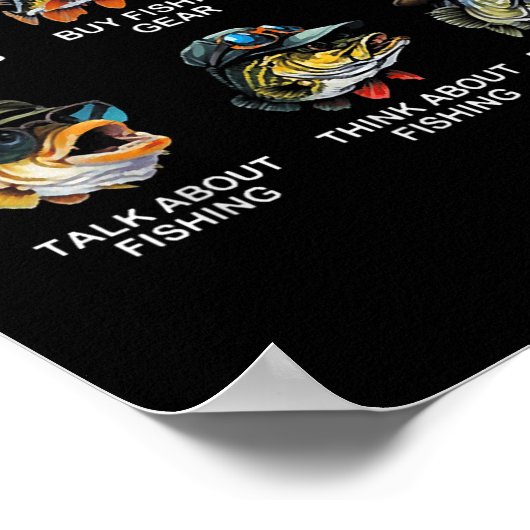 Things I Do In My Spare Time Funny Fishing Poster (Hoek)