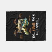 Things I Do In My Spare Time Funny Fishing Things Fleece Deken (Voorkant (Horizontaal))