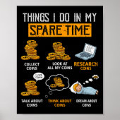 Things I Do In My Spare Time Funny Numismatics Coi Poster (Voorkant)