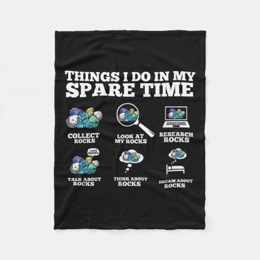 Things I Do In My Spare Time - Funny Rock Collecto Fleece Deken (Voorkant)