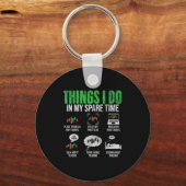 Things I Do In My Spare Time Funny Trading Stock I Sleutelhanger (Voorkant)