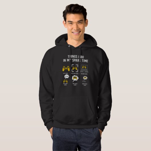 Things I Do In My Spare Time  Games  Gaming Game Hoodie (Voorkant volledig)