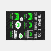 Things I Do In My Spare Time Gaming Funny Gamer Bo Fleece Deken (Voorkant (Horizontaal))