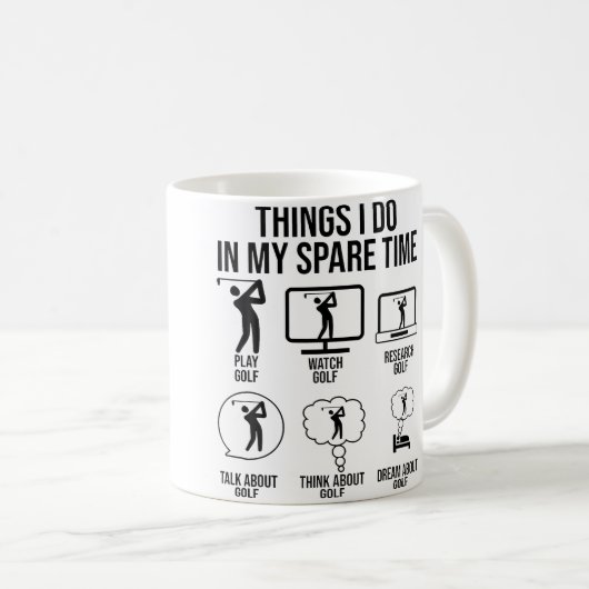 Things I Do In My Spare Time Golf Player Golfing P Koffiemok (Voorkant rechts)