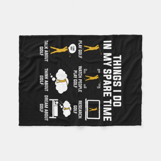 Things I Do In My Spare Time Play Golf  Fleece Deken (Voorkant (Horizontaal))