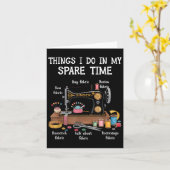 Things I Do In My Spare Time Sewing Machine Quilti Kaart (Gele Bloem)