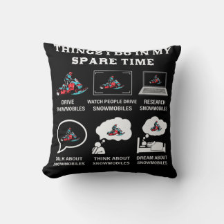 Things I Do In My Spare Time Snowmobiling Kussen