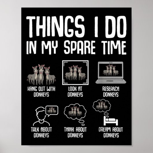 Things I Do In My Spare Time Women Men Kids Poster (Voorkant)