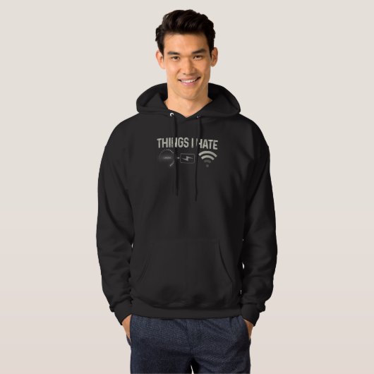Things I Hate Programmer Gamer Computer Nerd Strea Hoodie (Voorkant volledig)