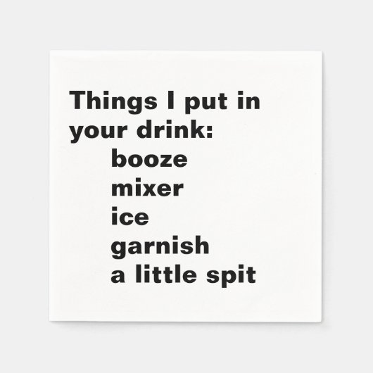 Things I Put In Your Drink Cocktail Servet (Voorkant)