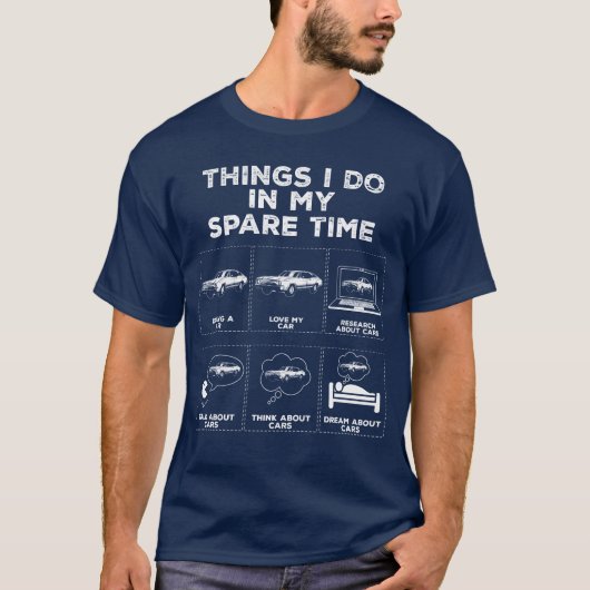 Things In My Spareime Car Lover Lover Auto retro g T-shirt (Voorkant)