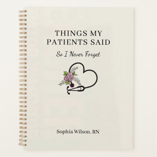 Things My Patients Said Funny Nurse Personalized  Planner (Voorkant)