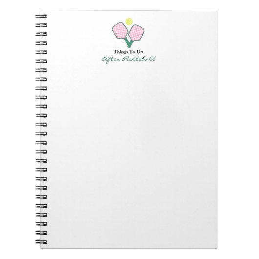 Things To Do After Pickleball Notitieboek (Voorkant)