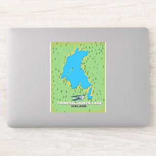 Thingvallavatn meer IJsland reis kaart Sticker