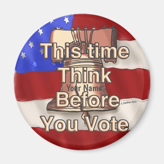 Think and Vote aangepaste naam Magneet (Voorkant)