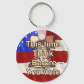 Think and Vote aangepaste naam Sleutelhanger (Voorkant)